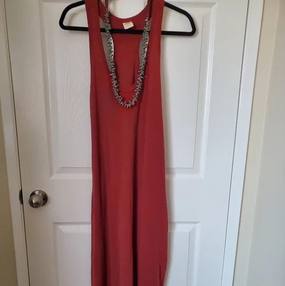 Victoria's Secret Soft Cotton Brick Red Racer Back Maxi Dress Women's Size  Small